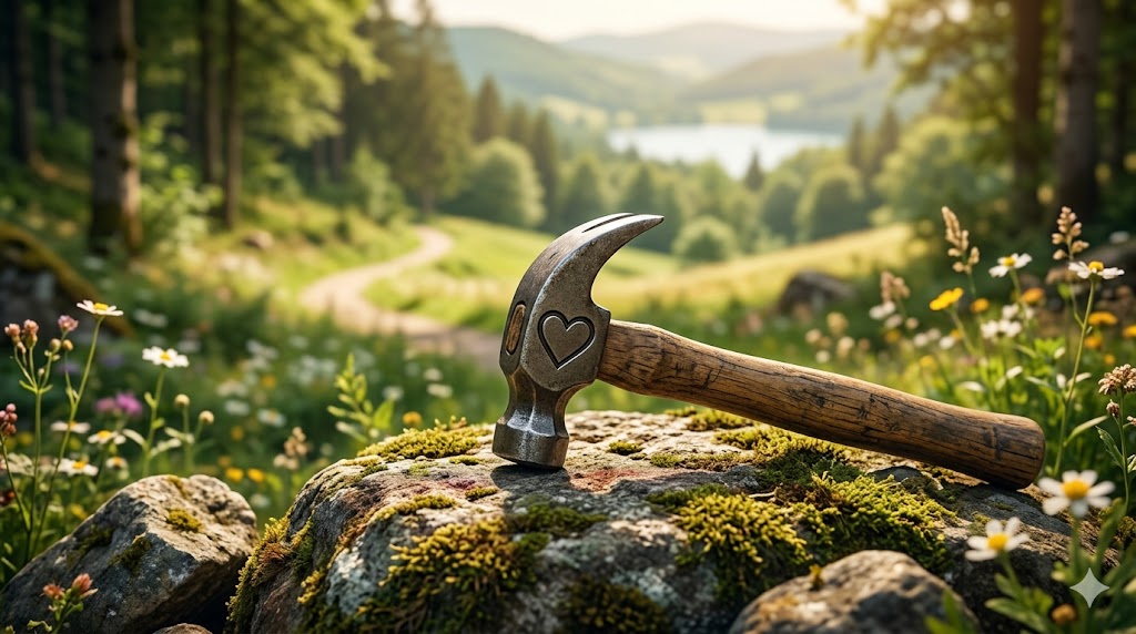 Team bespricht Baupläne an einem Tisch